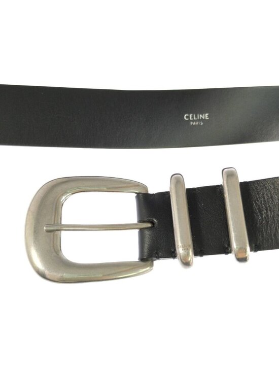 Celine Logo Print Wide Belt Black main image 5